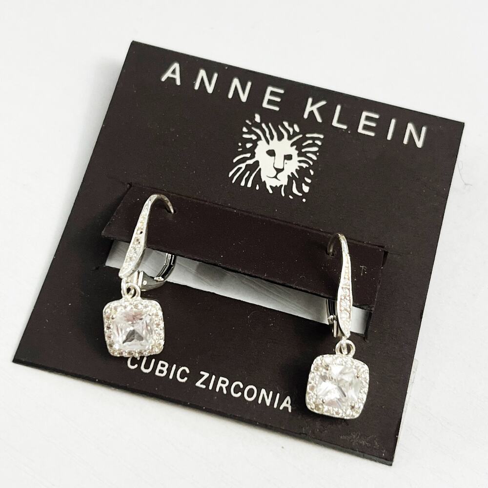 NEW Anne Klein Cubic Zirconia Drop Earrings